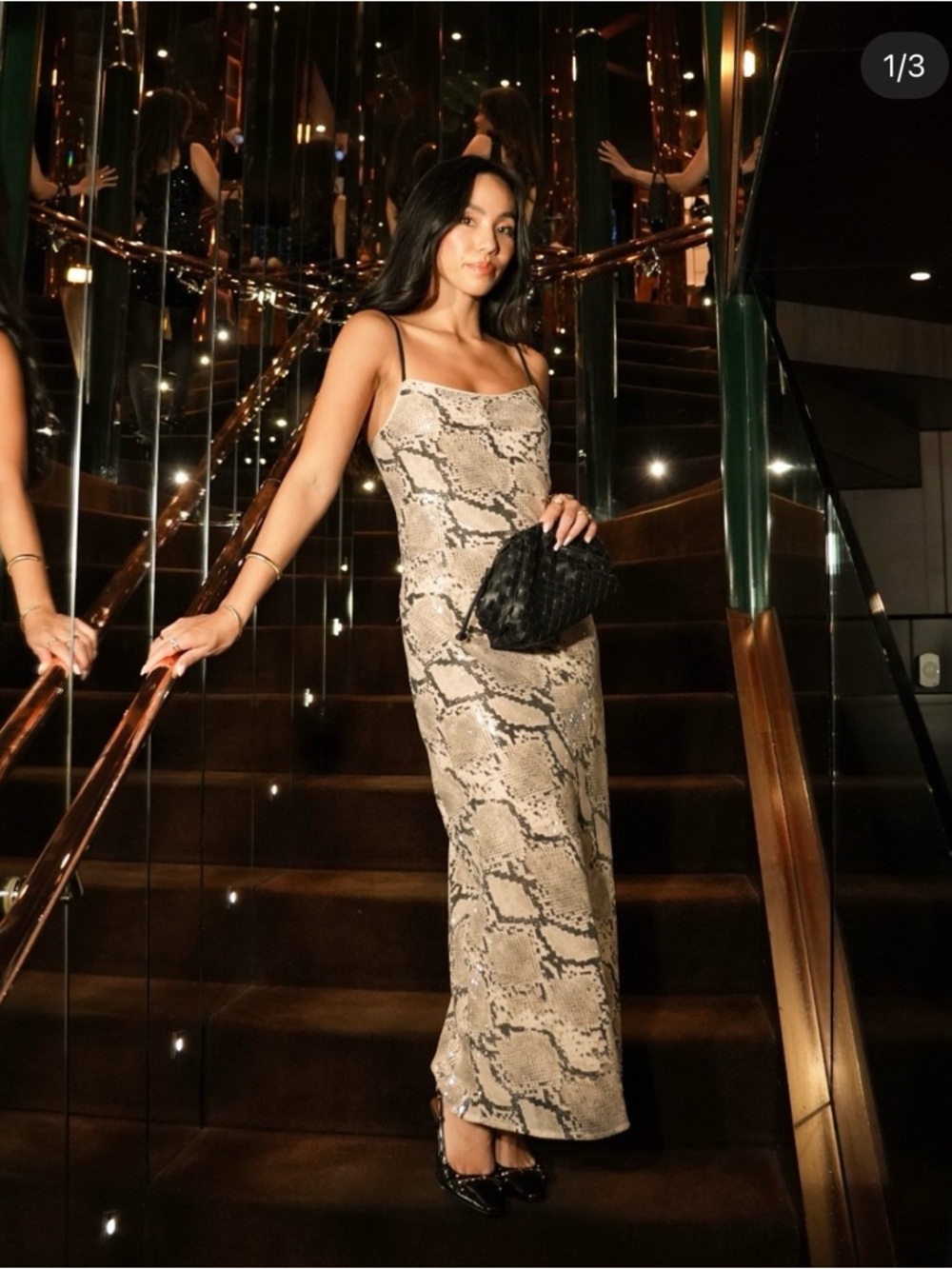 Forever New Kennedy Sequin Printed Midi‎ Dress 10